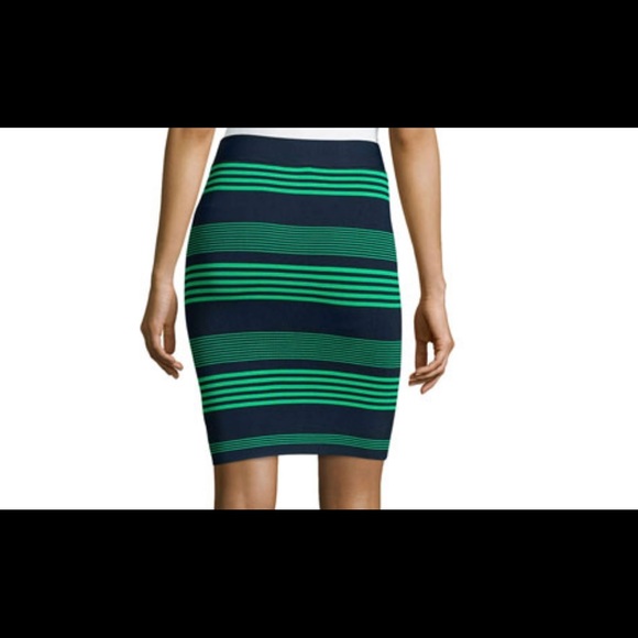 Halston Heritage Mix-Stripe skirt – blue and green - XS - Picture 2 of 8